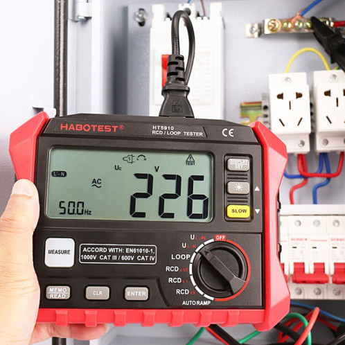 HABOTEST HT5910 Commutateur de fuite et testeur de résistance de boucle SH169172-010