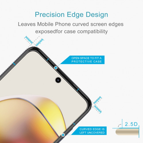 Pour Motorola Moto G73 50pcs 0.26mm 9H 2.5D Film de Verre Trempé SH81041883-06