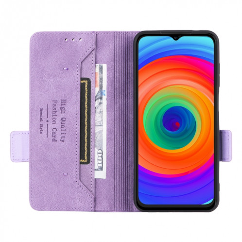 Pour étui de téléphone en cuir à fermoir magnétique Ulefone Note 14 (violet) SH009C959-06