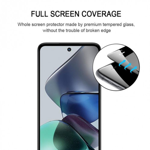 Pour Motorola Moto G23 Full Glue Full Cover Film de protection d'écran en verre trempé SH29021571-08