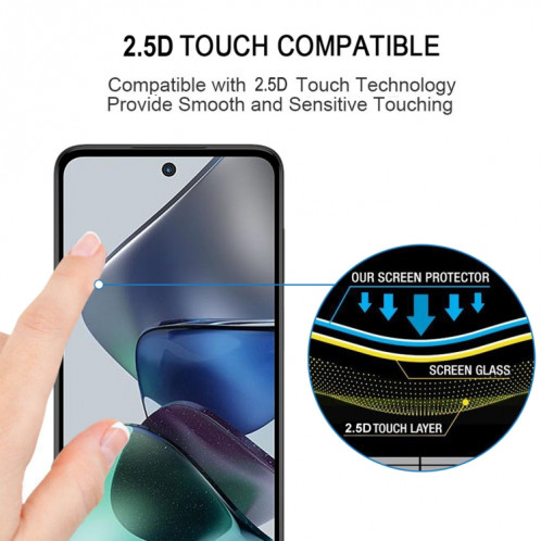 Pour Motorola Moto G23 Full Glue Full Cover Film de protection d'écran en verre trempé SH29021571-08