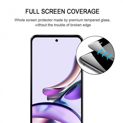 Pour Motorola Moto G13 Full Glue Full Cover Film de protection d'écran en verre trempé SH29031507-08