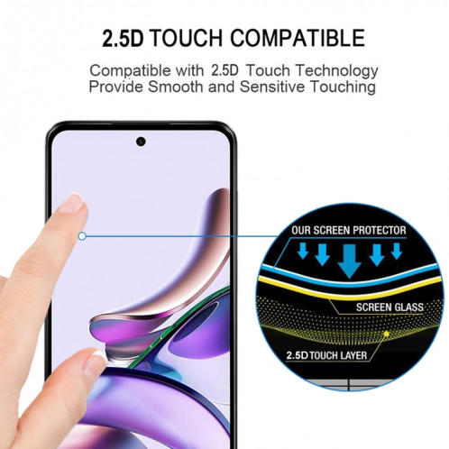 Pour Motorola Moto G13 Full Glue Full Cover Film de protection d'écran en verre trempé SH29031507-08