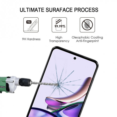 Pour Motorola Moto G13 Full Glue Full Cover Film de protection d'écran en verre trempé SH29031507-08