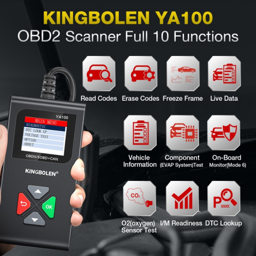 Outil de diagnostic de panne de moteur de voiture KINGBOLEN YA100 OBD2 SH2218698-09