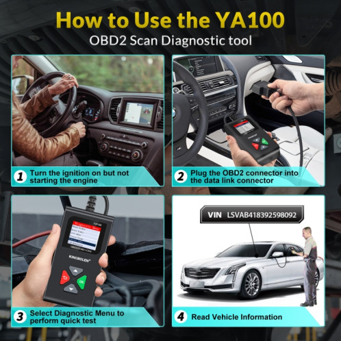 Outil de diagnostic de panne de moteur de voiture KINGBOLEN YA100 OBD2 SH2218698-09