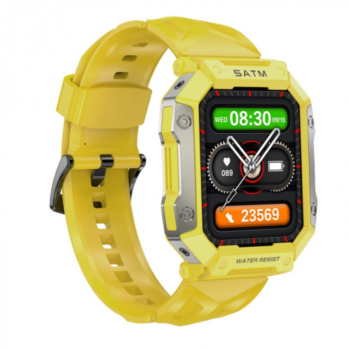 PG333 Montre de sport intelligente étanche de 1,91 pouce Prise en charge de la surveillance de la fréquence cardiaque / surveillance de la pression artérielle (jaune) SH501D1248-013