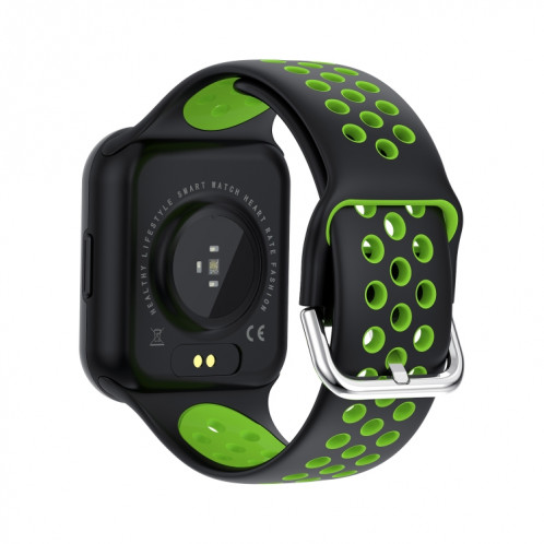 S226 1,72 pouces montre de sport intelligente étanche prise en charge de la surveillance de la fréquence cardiaque/surveillance de la pression artérielle (noir vert) SH901B1938-015