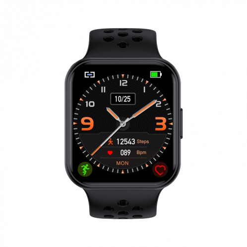 S226 1,72 pouces montre de sport intelligente étanche prise en charge de la surveillance de la fréquence cardiaque/surveillance de la pression artérielle (noir) SH901C612-015