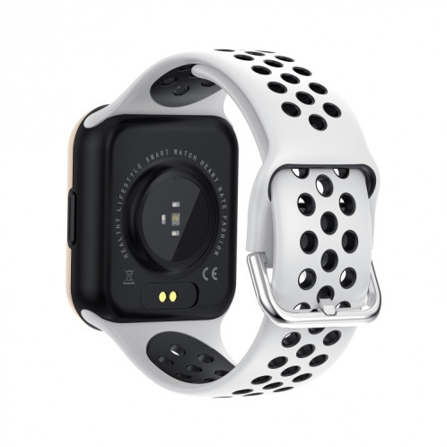 S226 1,72 pouces montre de sport intelligente étanche prend en charge la surveillance de la fréquence cardiaque/la surveillance de la pression artérielle (or blanc) SH901D651-015