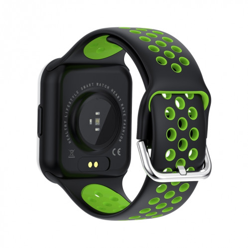 S226 1,72 pouces montre de sport intelligente étanche prend en charge la surveillance de la fréquence cardiaque/la surveillance de la pression artérielle (vert argenté) SH901E1189-015
