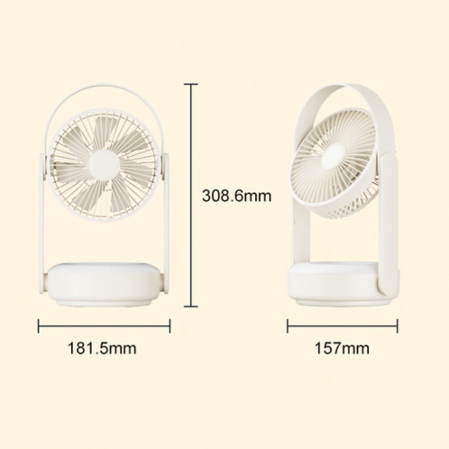 WT-F62 Ventilateur de refroidissement à air de charge USB portable extérieur avec lampe de nuit à LED (vert armée) SH601B1199-08
