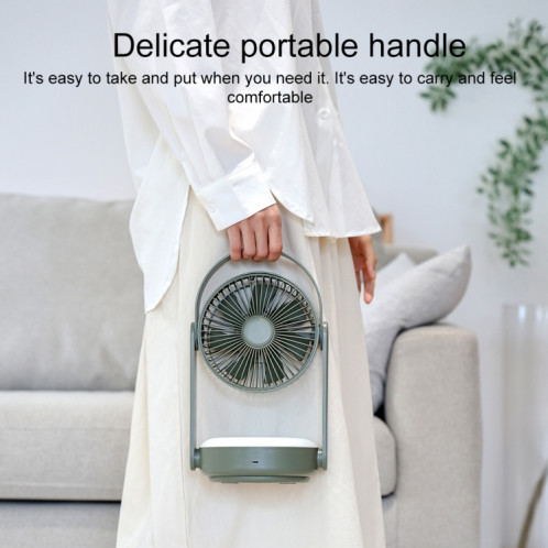 WT-F62 Ventilateur de refroidissement à air de charge USB portable extérieur avec lampe de nuit à LED (couleur crème) SH601A1447-08