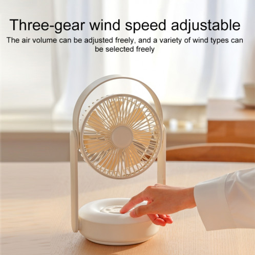 WT-F62 Ventilateur de refroidissement à air de charge USB portable extérieur avec lampe de nuit à LED (vert armée) SH601B1199-08