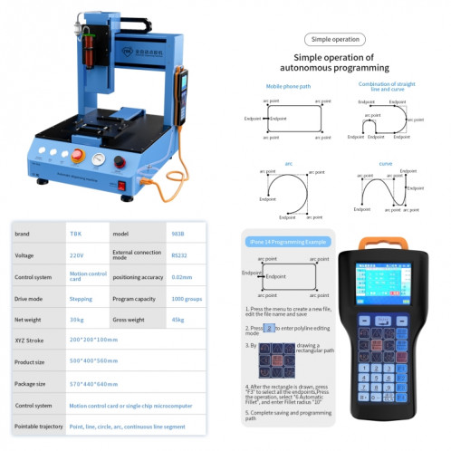 Distributeur automatique multifonction TBK 983B pour colle UV () ST301D1327-010