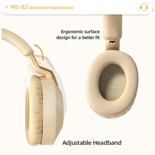 Casque de réduction de bruit pliable Bluetooth 5.1 sans fil B2 (blanc) SH101F83-09