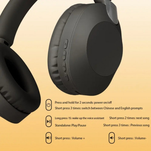 Casque de réduction de bruit pliable Bluetooth 5.1 sans fil B2 (blanc) SH101F83-09