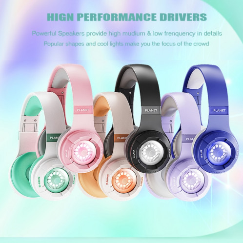 KE25 RGB Light Casque stéréo sans fil Bluetooth pour musique (vert) SH501E1796-08