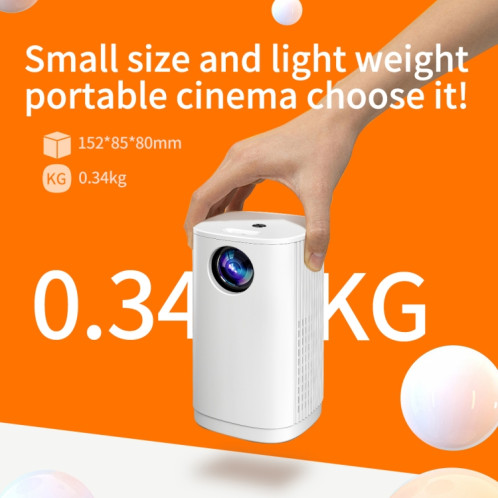 Mini projecteur LED portable T1 480 x 360 800 lumens, spécification : prise britannique (blanc) SH902A1402-012