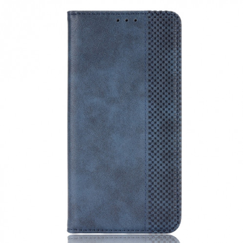 Pour Ulefone Note 14 Boucle Magnétique Texture Rétro Étui de Téléphone en Cuir (Bleu) SH430C600-07