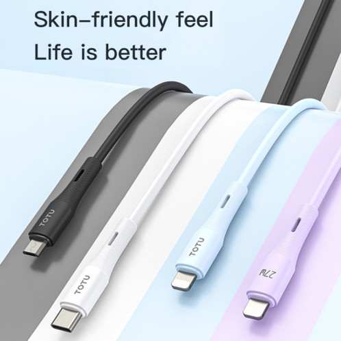 Câble de données en silicone TOTU BT-022 Skin Sense Series Type-C vers Type-C, longueur : 2 m (blanc) ST501B1904-07
