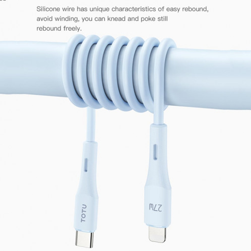Câble de données en silicone TOTU BT-022 Skin Sense Series Type-C vers Type-C, longueur : 2 m (blanc) ST501B1904-07