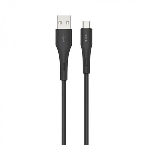 TOTU BM-007 Skin Sense Series Câble de données USB vers micro-USB en silicone, longueur : 2 m (noir) ST802A1478-07