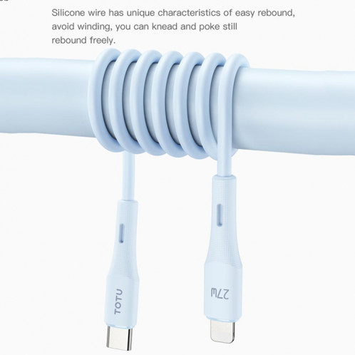 TOTU BT-023 Skin Sense Series Câble de données USB vers silicone de type C, longueur : 2 m (blanc) ST002B868-07