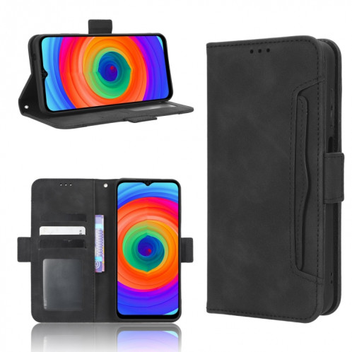 Pour Ulefone Note 14 Skin Feel Veau Texture Card Slots Étui de téléphone en cuir (Noir) SH529B684-07