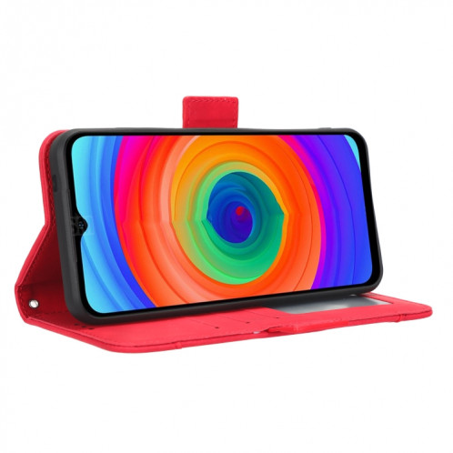 Pour Ulefone Note 14 Skin Feel Veau Texture Card Slots Étui de téléphone en cuir (rouge) SH529C600-07
