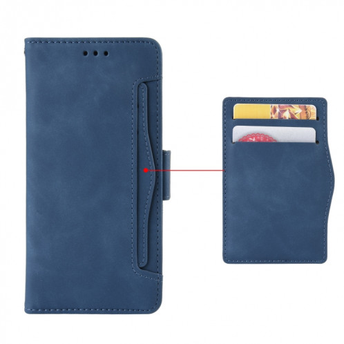 Pour Ulefone Note 14 Skin Feel Veau Texture Card Slots Étui de téléphone en cuir (Bleu) SH529D1370-07
