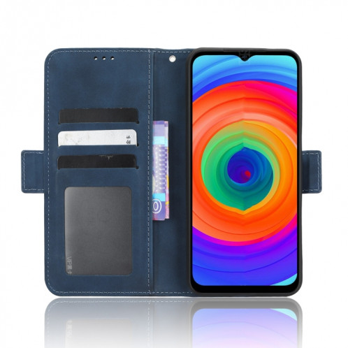 Pour Ulefone Note 14 Skin Feel Veau Texture Card Slots Étui de téléphone en cuir (Bleu) SH529D1370-07