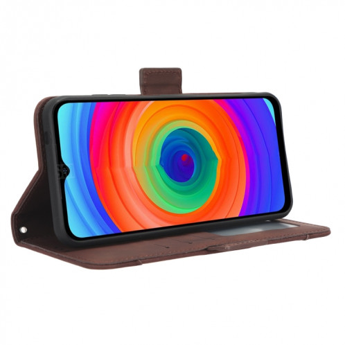Pour Ulefone Note 14 Skin Feel Veau Texture Card Slots Étui de téléphone en cuir (Marron) SH529E179-07