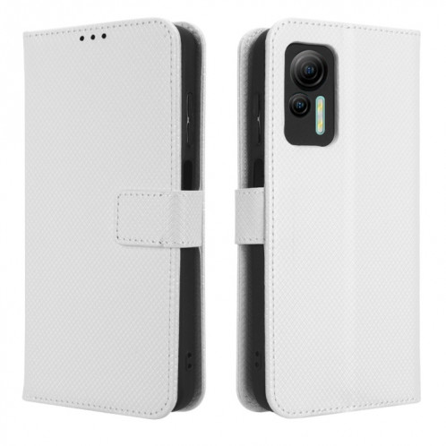 Pour Ulefone Note 14 Étui de téléphone en cuir à texture diamant (Blanc) SH529A1757-06