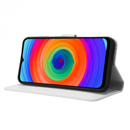Pour Ulefone Note 14 Étui de téléphone en cuir à texture diamant (Blanc) SH529A1757-06