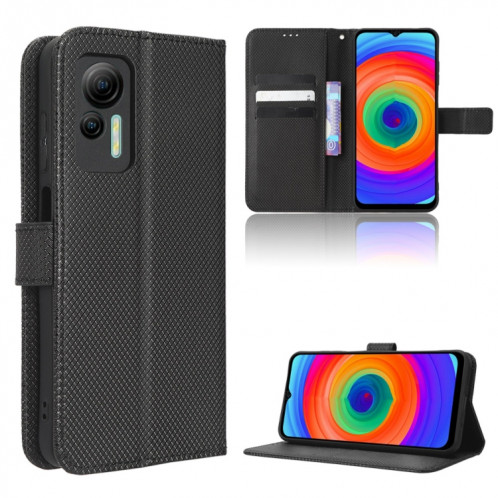 Pour Ulefone Note 14 Étui de téléphone en cuir à texture diamant (noir) SH529B1381-06