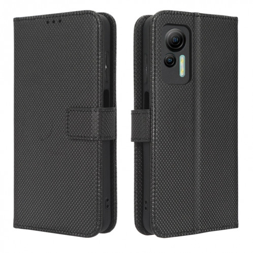 Pour Ulefone Note 14 Étui de téléphone en cuir à texture diamant (noir) SH529B1381-06