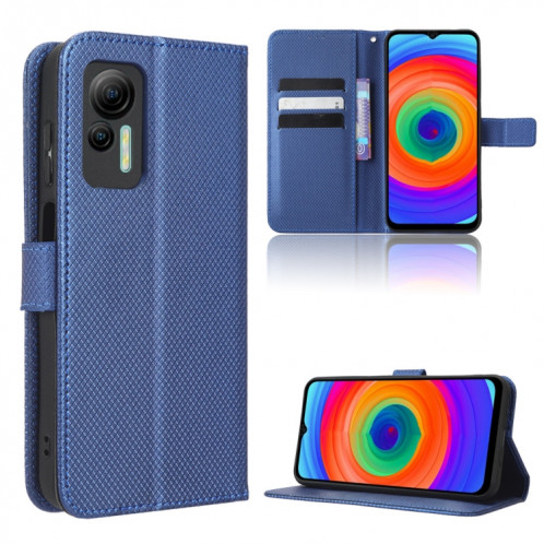 Pour Ulefone Note 14 Étui de téléphone en cuir à texture diamant (bleu) SH529C1705-06