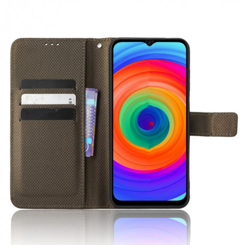 Pour Ulefone Note 14 Étui de téléphone en cuir à texture diamant (marron) SH529D664-06