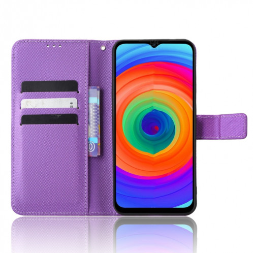 Pour Ulefone Note 14 Étui de téléphone en cuir à texture diamant (Violet) SH529E1320-06