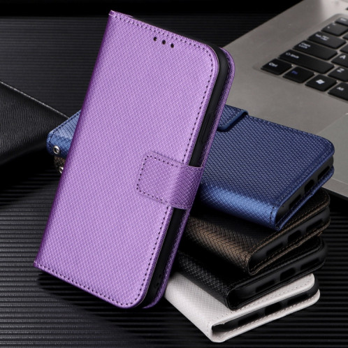 Pour Ulefone Note 14 Étui de téléphone en cuir à texture diamant (bleu) SH529C1705-06