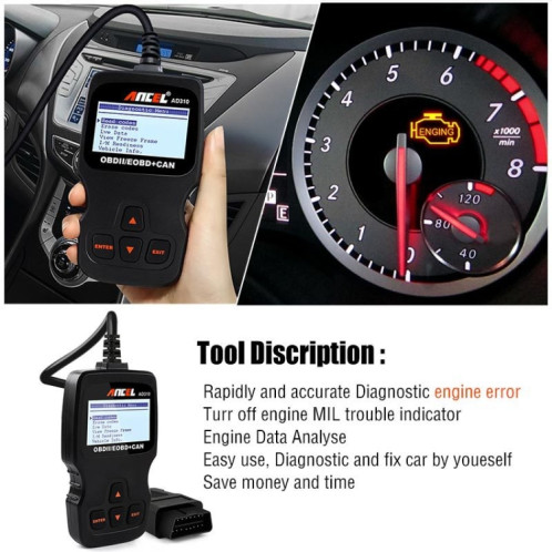 Ancel AD310 CAN OBD2 Outil de diagnostic de panne de moteur de voiture SH2589317-06