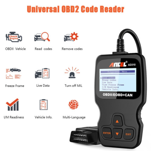 Ancel AD310 CAN OBD2 Outil de diagnostic de panne de moteur de voiture SH2589317-06