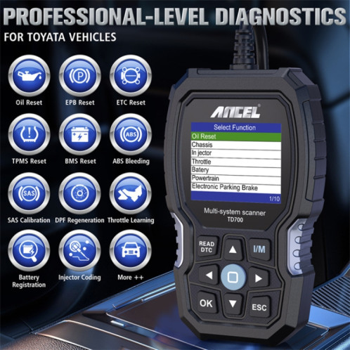Pour Toyota / Lexus / Scion Ancel TD700 Outil de diagnostic complet du système de scanner de voiture SH0201979-06