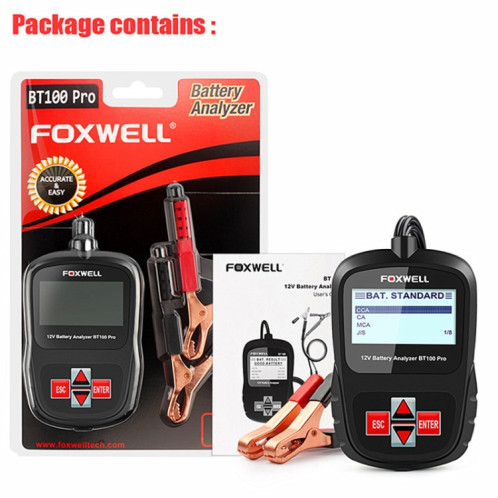 Outil de diagnostic de panne de détecteur de batterie de voiture FOXWELL BT100Pro 12V SH26141981-05