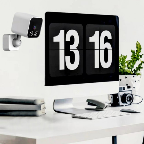 Caméra WiFi DP27 1080P avec carte de prise d'horloge, prise en charge de l'interphone vocal bidirectionnel et de la surveillance mobile, spécification : (blanche) SH102B80-08