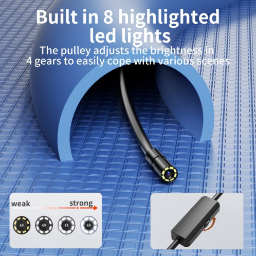 Vidéoscope industriel AN112 IP68 8LEDS 8mm pour 8 broches, longueur: ligne flexible de 3,5 m SH85031556-07