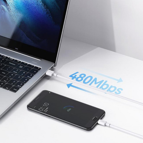 USAMS US-SJ607 U84 Câble de données de charge USB vers micro USB 2 A, longueur du câble : 1 m (blanc) SU701A1343-07