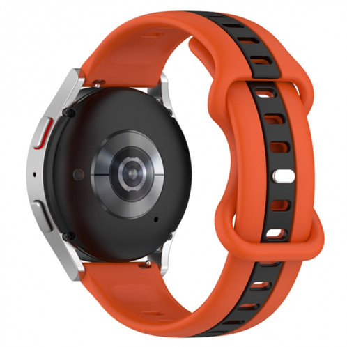 Pour Coros Apex 46mm/Apex Pro/Ticwatch Pro 3 22mm Boucle papillon Bracelet de montre en silicone bicolore (Orange + Noir) SH201A891-07