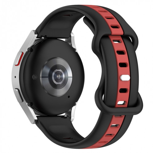 Pour Coros Apex 46mm/Apex Pro/Ticwatch Pro 3 22mm boucle papillon bracelet de montre en Silicone bicolore (noir + rouge) SH201D1260-07